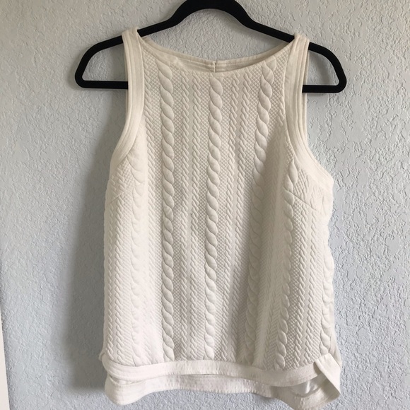 Philosophy Tops - Philosophy Textured Knit Ivory Tank Blouse